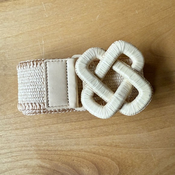 J MCLAUGHLIN VIDA BELT GRASSCLOTH STRETCHY NATURAL NEUTRAL VERSATILE NEW M/L - Picture 4 of 8